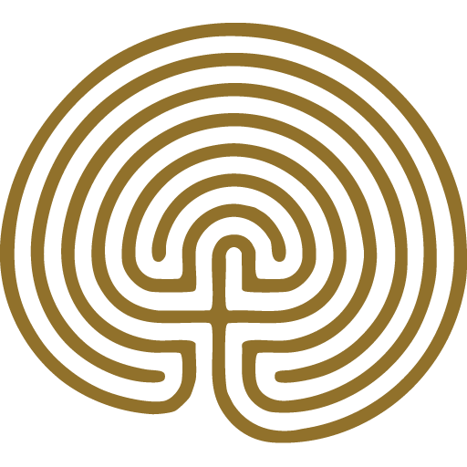 Labyrinth-Muster in Braun und Weiß